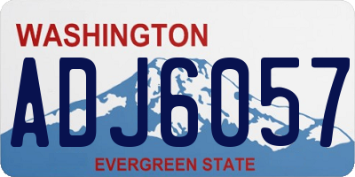 WA license plate ADJ6057