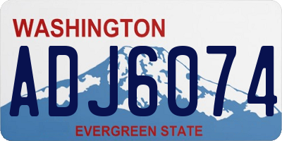 WA license plate ADJ6074