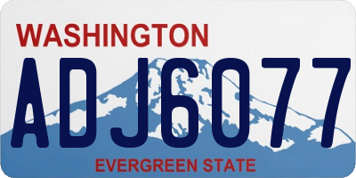 WA license plate ADJ6077