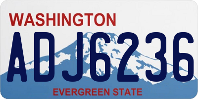 WA license plate ADJ6236