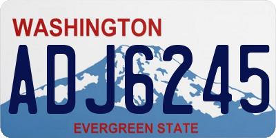 WA license plate ADJ6245