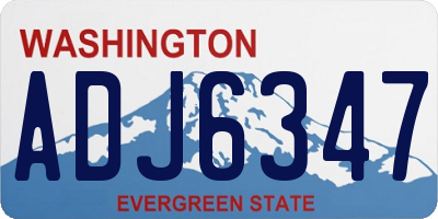 WA license plate ADJ6347