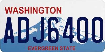WA license plate ADJ6400
