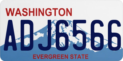 WA license plate ADJ6566