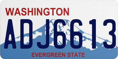 WA license plate ADJ6613