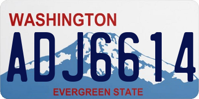 WA license plate ADJ6614