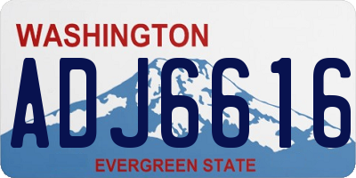 WA license plate ADJ6616