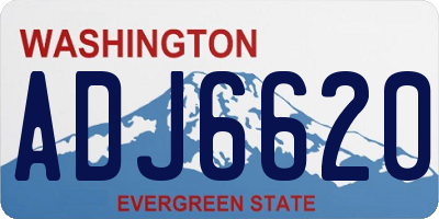 WA license plate ADJ6620