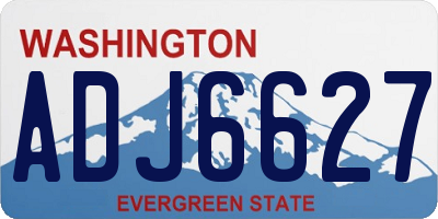 WA license plate ADJ6627