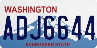WA license plate ADJ6644
