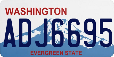 WA license plate ADJ6695