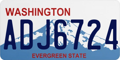 WA license plate ADJ6724
