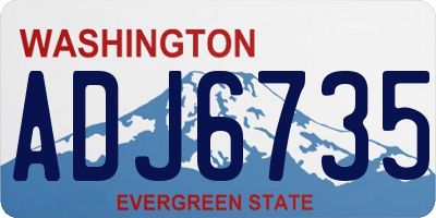 WA license plate ADJ6735