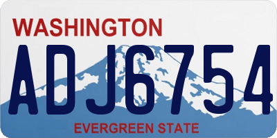 WA license plate ADJ6754