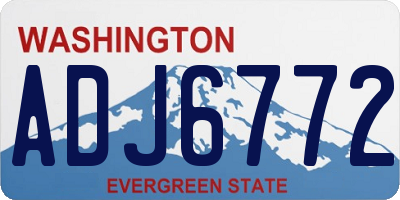 WA license plate ADJ6772