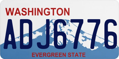 WA license plate ADJ6776