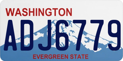WA license plate ADJ6779