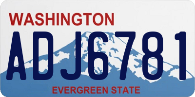 WA license plate ADJ6781