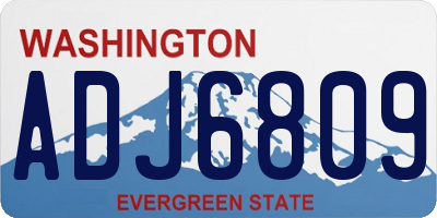 WA license plate ADJ6809