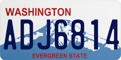 WA license plate ADJ6814