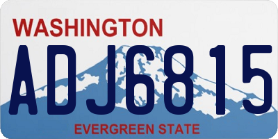 WA license plate ADJ6815