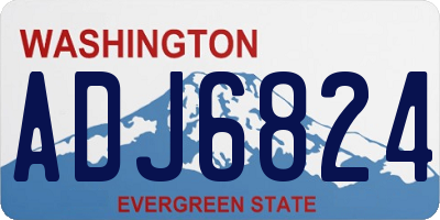 WA license plate ADJ6824