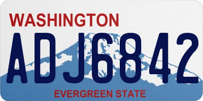WA license plate ADJ6842