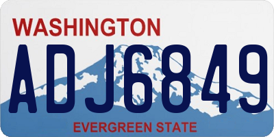 WA license plate ADJ6849