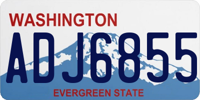 WA license plate ADJ6855