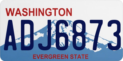 WA license plate ADJ6873