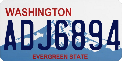 WA license plate ADJ6894
