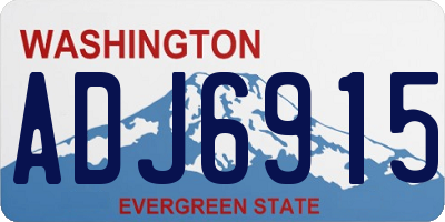WA license plate ADJ6915