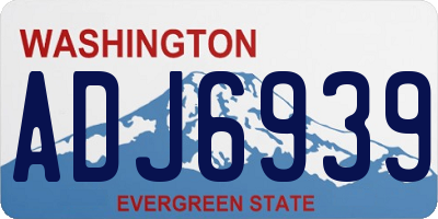 WA license plate ADJ6939