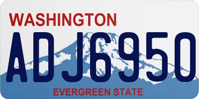 WA license plate ADJ6950