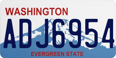 WA license plate ADJ6954