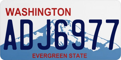 WA license plate ADJ6977