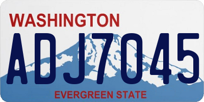 WA license plate ADJ7045