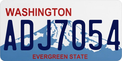 WA license plate ADJ7054