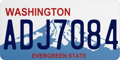 WA license plate ADJ7084