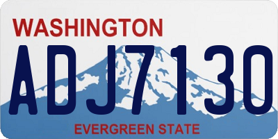 WA license plate ADJ7130