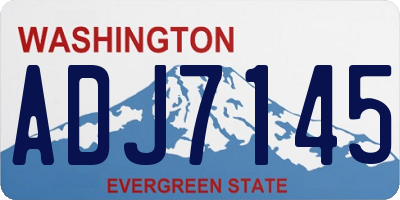 WA license plate ADJ7145