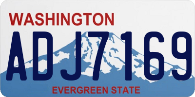 WA license plate ADJ7169