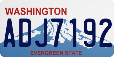WA license plate ADJ7192