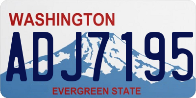 WA license plate ADJ7195