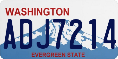 WA license plate ADJ7214
