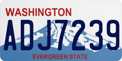 WA license plate ADJ7239