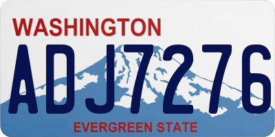 WA license plate ADJ7276