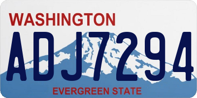 WA license plate ADJ7294