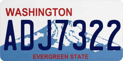 WA license plate ADJ7322
