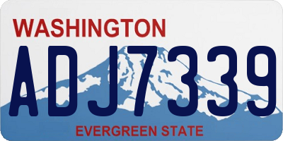 WA license plate ADJ7339